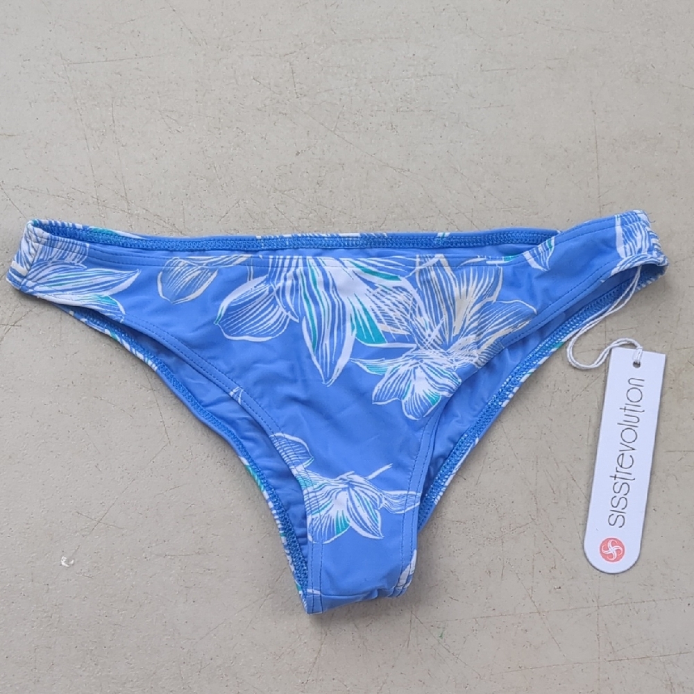 Sisstrevolution Blue Floral Bikini Bottom